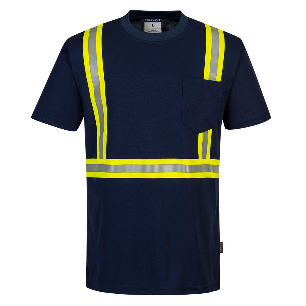 PortWest Iona Xtra Enhanced T-Shirt - NAVY (F131)