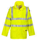 Portwest Sealtex Flame Hi-Vis Jacket: Front View Yellow