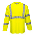 PortWest FR Hi-Vis Long Sleeve T-Shirt - YELLOW (FR96)
