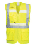 Portwest Glowtex Triple Vest: Front View Yellow