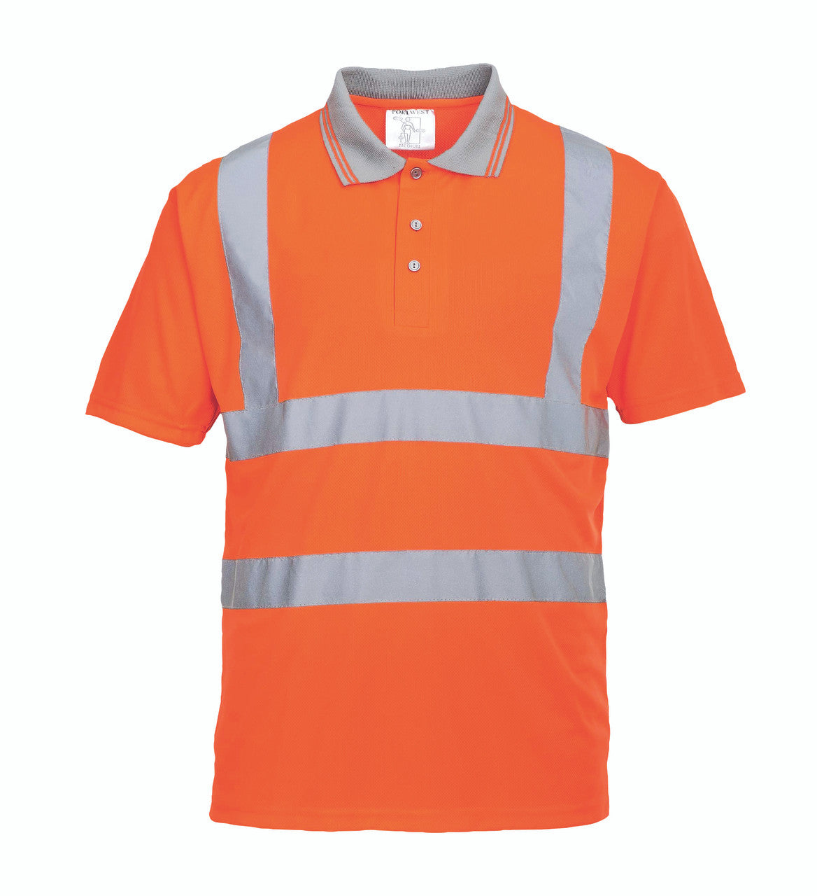 Port West Hi-Vis Short Sleeved Polo - SET OF TWO: Front View