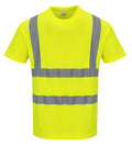 Portwest Cotton Comfort Short Sleeved T-Shirt - SET OF TWO: Front View Yellow
