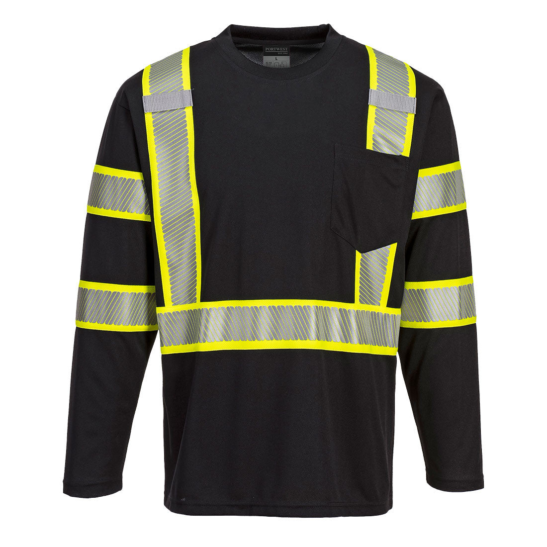 PortWest Iona Plus Long Sleeve T-Shirt - BLACK (S346)
