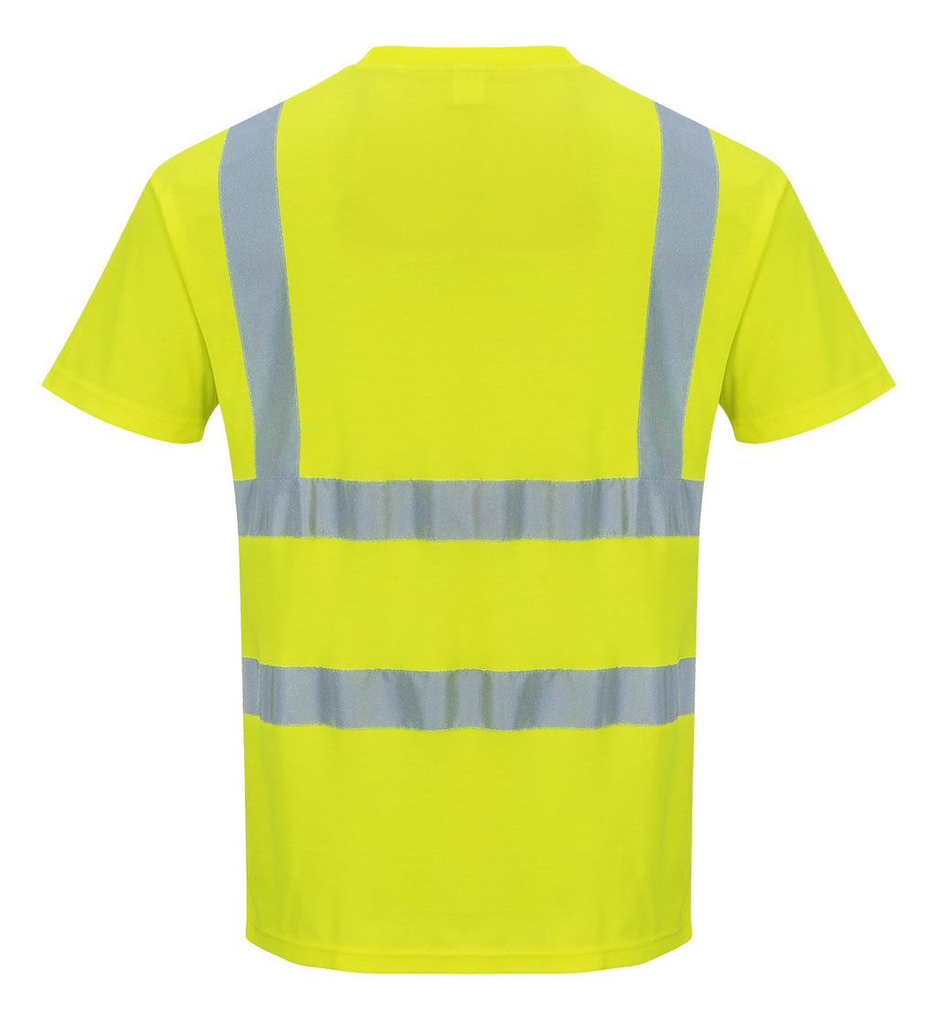 Portwest Hi-Vis T-Shirt - SET OF TWO-S478: Back View Yellow