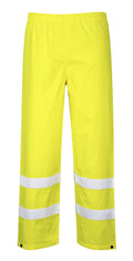 Portwest Hi-Vis Traffic Pants - SET OF TWO: Front View Yellow
