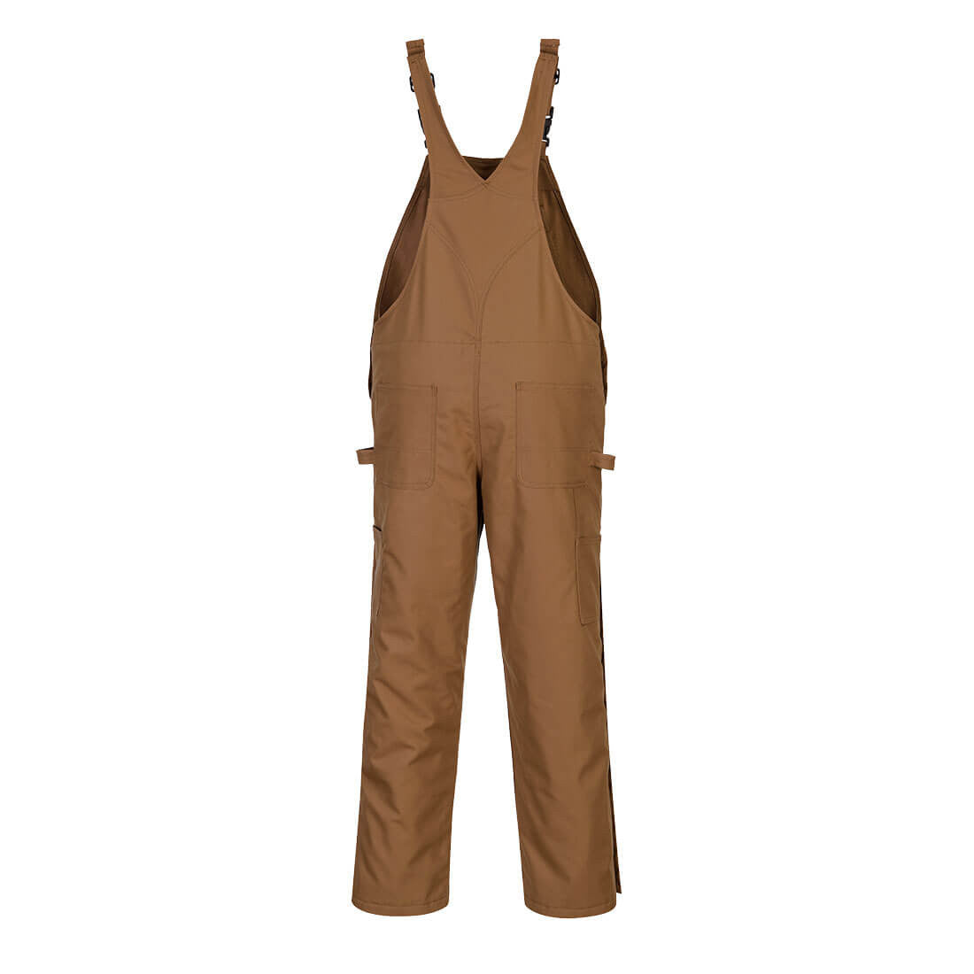 PortWest Flame Resistant Duck Quilt Lined Bib Overall - BROWN (UFR49)