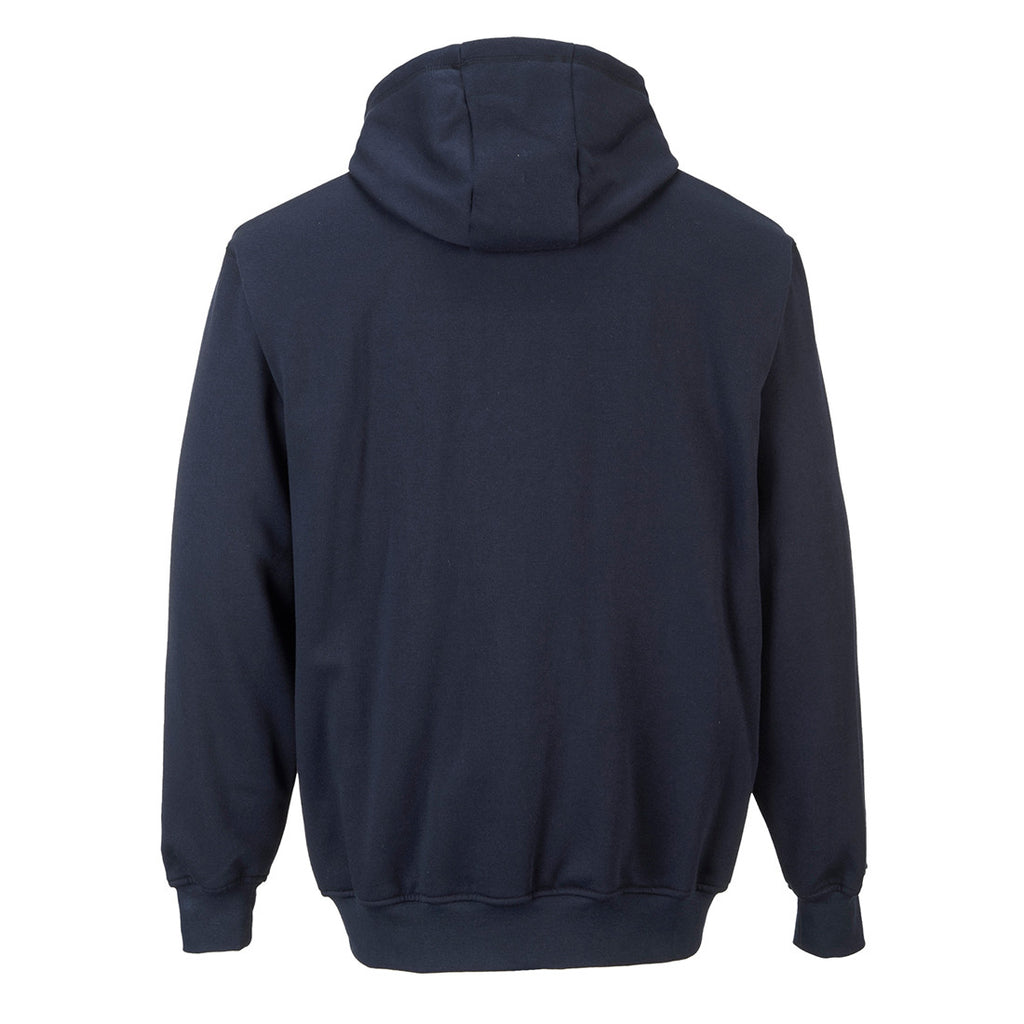 PortWest Flame Resistant Zipper Front Hooded Sweatshirt - NAVY (UFR81)