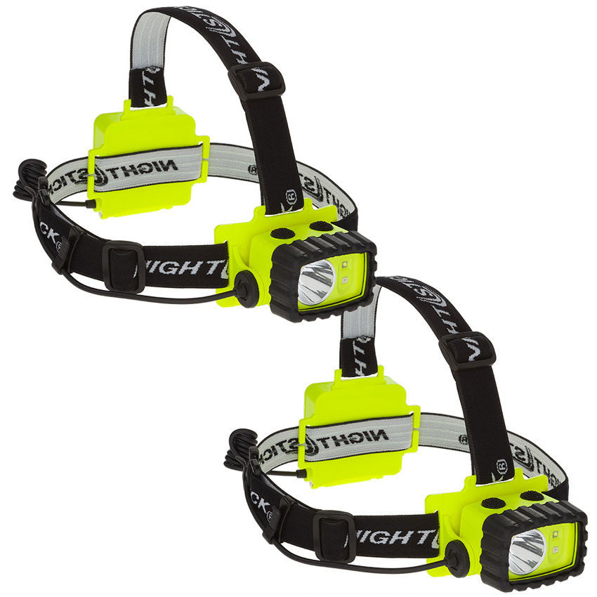 NightStick Intrinsically Safe Permissible Multi-Function Dual-Light™ Headlamp - White and Green LED's - Case of 2