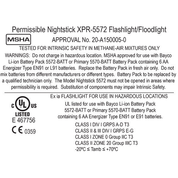 Intrinsically Safe Dual-Light™ Angle Light – Rechargeable- XPR-5572G